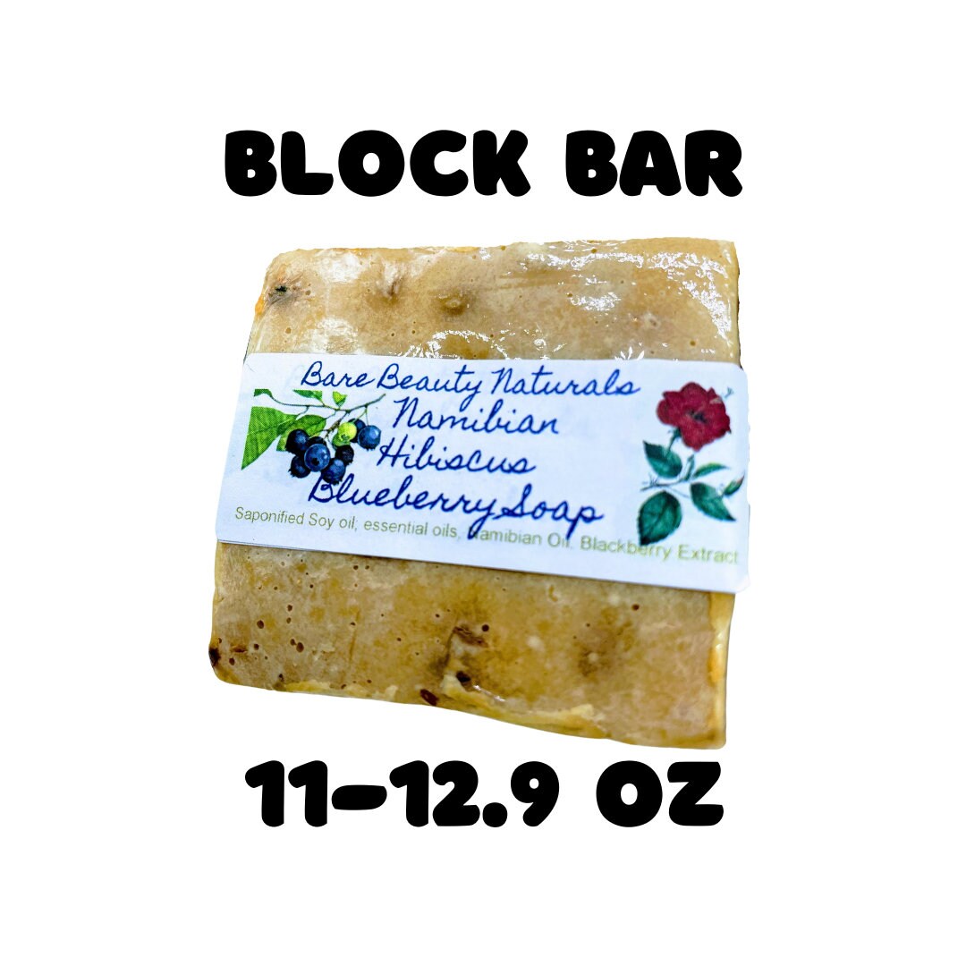 100% Natural Namibian Hibiscus Blueberry Soap // Free Exfoliating Soap Bag