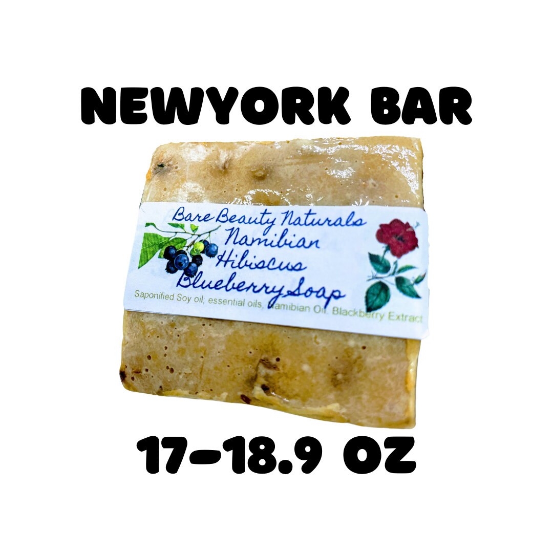 100% Natural Namibian Hibiscus Blueberry Soap // Free Exfoliating Soap Bag