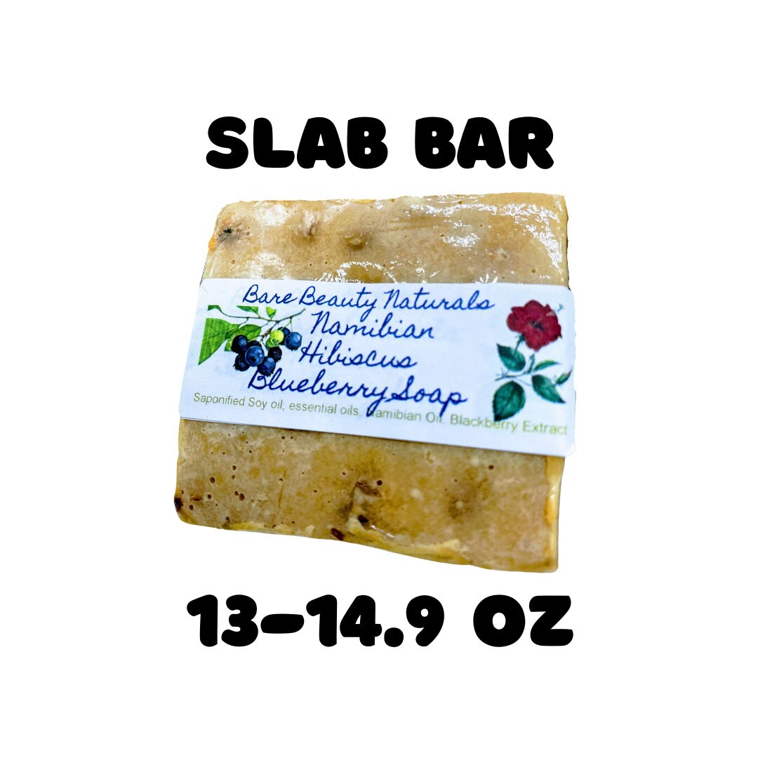 100% Natural Namibian Hibiscus Blueberry Soap // Free Exfoliating Soap Bag