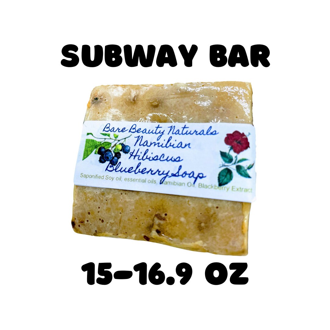 100% Natural Namibian Hibiscus Blueberry Soap // Free Exfoliating Soap Bag