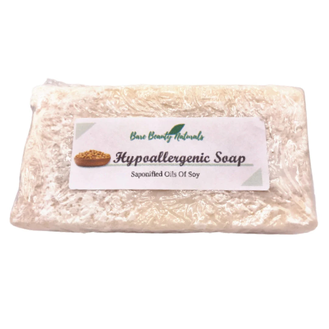 100% Natural Hypoallergenic Soap-unscented- no color- no additives- Acne soap // Free Exfoliating Soap Bag