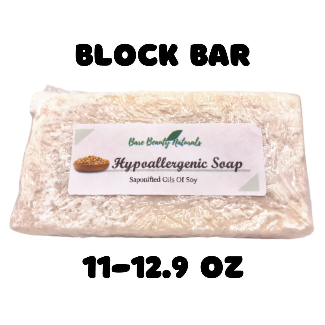100% Natural Hypoallergenic Soap-unscented- no color- no additives- Acne soap // Free Exfoliating Soap Bag