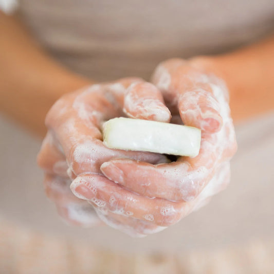 100% Natural Hypoallergenic Soap-unscented- no color- no additives- Acne soap // Free Exfoliating Soap Bag