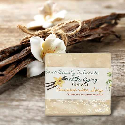100% Natural Vanilla Cerasee Tea Soap // Free Exfoliating Soap Bag