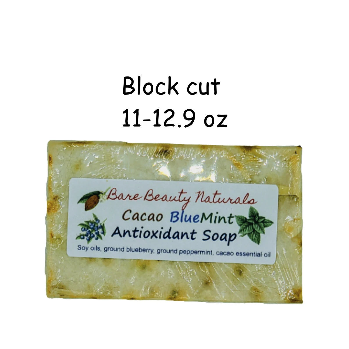 100% Natural Cacao BlueMint Antioxidant Soap // Free Exfoliating Soap Bag