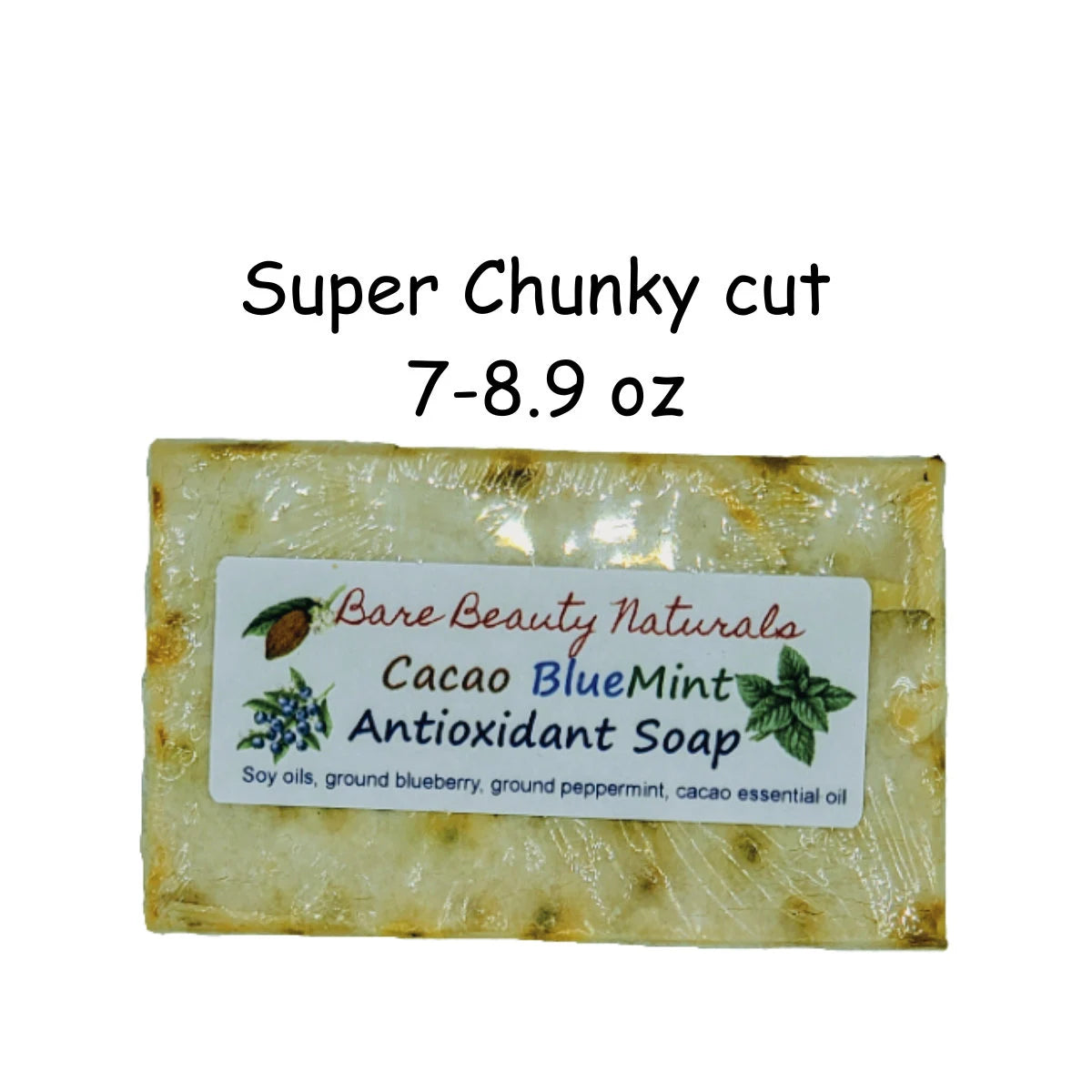 100% Natural Cacao BlueMint Antioxidant Soap // Free Exfoliating Soap Bag