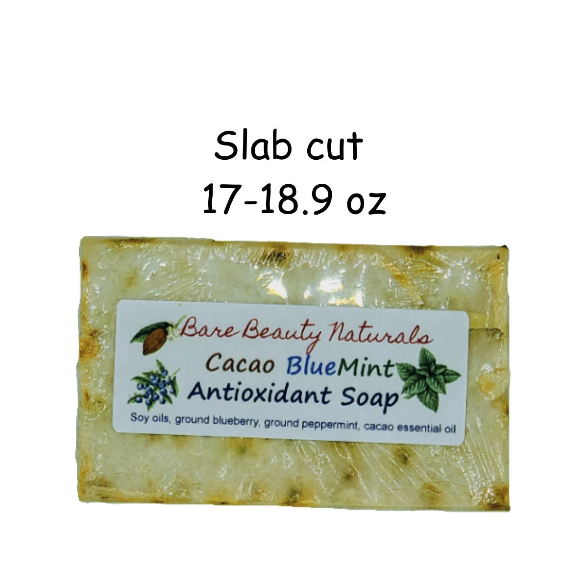 100% Natural Cacao BlueMint Antioxidant Soap // Free Exfoliating Soap Bag