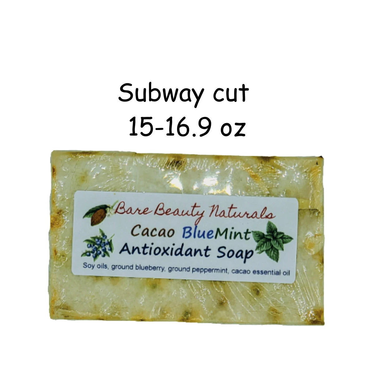 100% Natural Cacao BlueMint Antioxidant Soap // Free Exfoliating Soap Bag