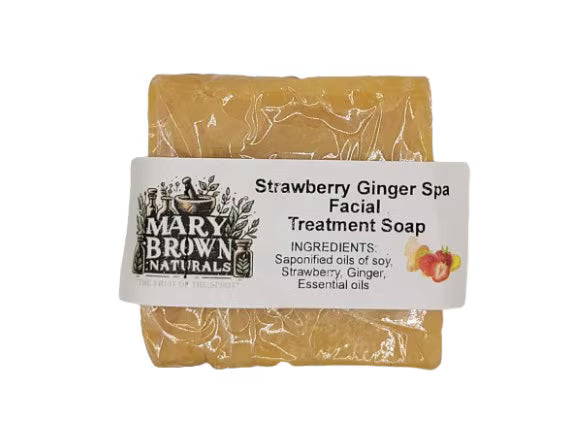 100% Natural Strawberry Ginger Soap // Free Exfoliating Soap Bag