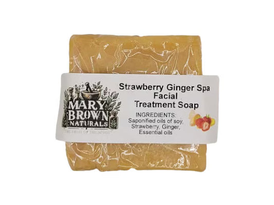 100% Natural Strawberry Ginger Soap // Free Exfoliating Soap Bag