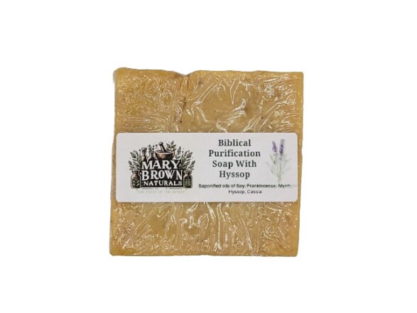 100% Natural Biblical Purification Soap with Hyssop // Free Exfoliating Soap Bag