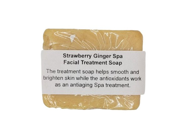 100% Natural Strawberry Ginger Soap // Free Exfoliating Soap Bag