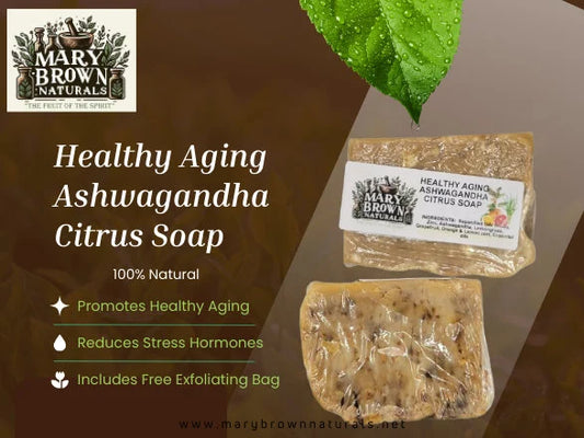 Healthy Aging Ashwagandha Citrus Soap // With Free Exfoliating Soap Bag