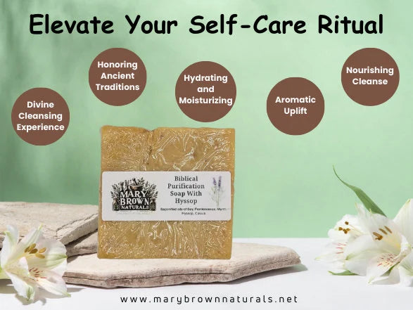 100% Natural Biblical Purification Soap with Hyssop // Free Exfoliating Soap Bag