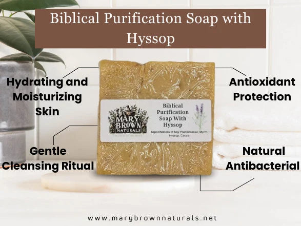 100% Natural Biblical Purification Soap with Hyssop // Free Exfoliating Soap Bag