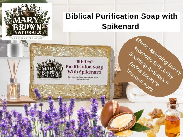 Limited Edition 100% Natural Biblical Purification Soap w/Ground Myrrh, Frankincense, Cassia, Spikenard // Free Exfoliating Soap Bag