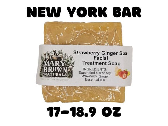 100% Natural Strawberry Ginger Soap // Free Exfoliating Soap Bag